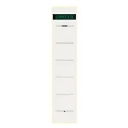 Rückenschild selbstklebend, Papier, kurz, schmal, 10 Stück, weiss
