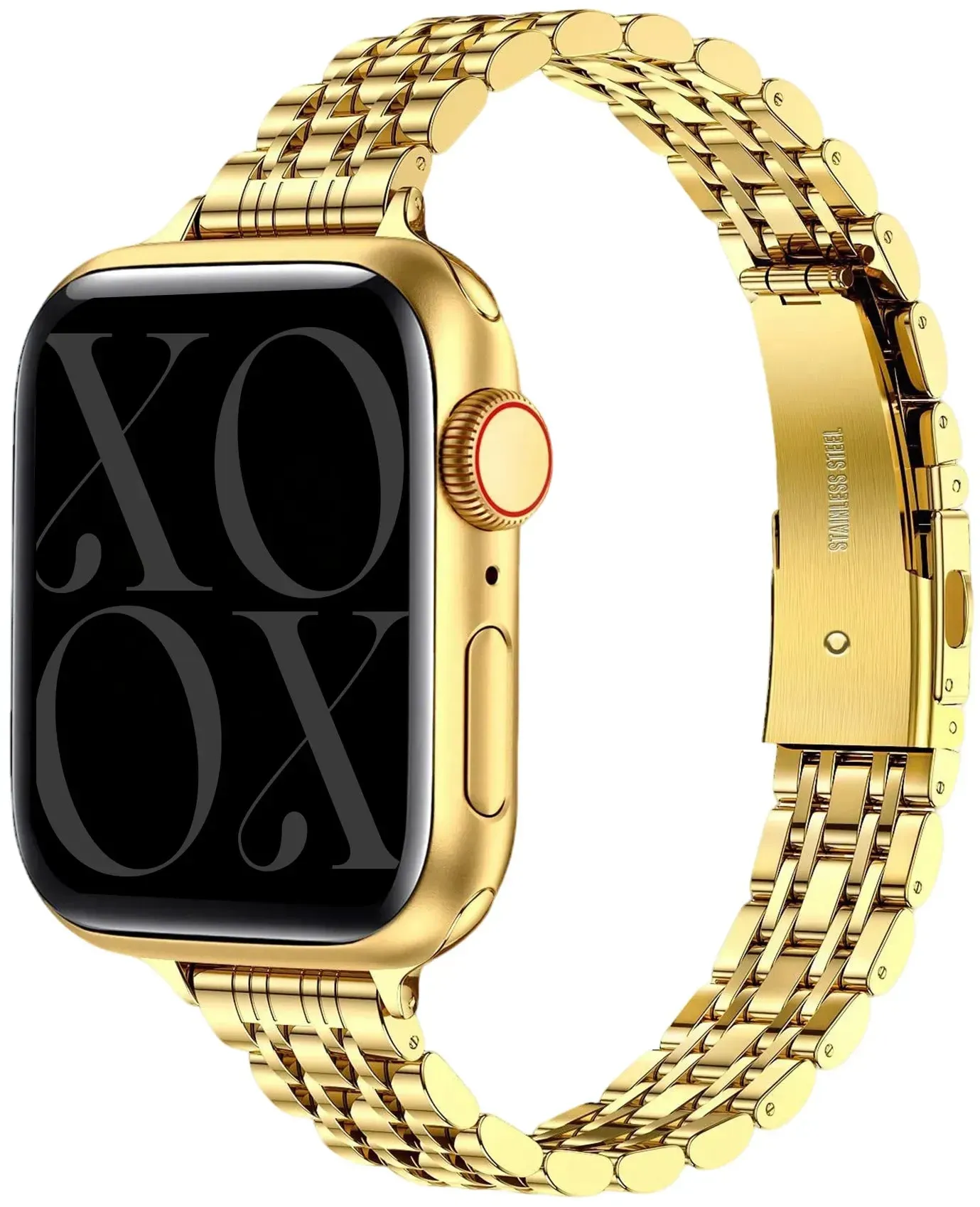 xoxo Wildhearts Apple Watch Armband Stahl 'Slim' für Apple Watch -  40mm - Gold - Butterfly-Verschluss