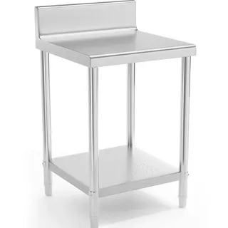 Royal Catering RCAT-60/60-N Edelstahltisch Edelstahl Arbeitstisch Zerlegetisch Gastro Aufkantung 60 x 60cm