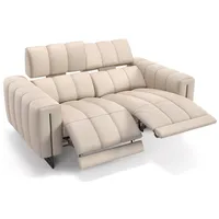 Sofanella 2-Sitzer Leder VENETO, Relaxsofa, Designsofa, Designer Couch, Italienisches Sofa, 2er Sofa beige