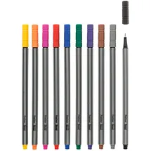 IDENA 516113 - Fineliner, 10 Stück, 0,4 mm Stärke, im Etui