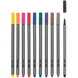 IDENA 516113 - Fineliner, 10 Stück, 0,4 mm Stärke, im Etui