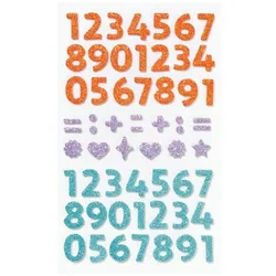 folia Moosgummi Glitter-Sticker »Numbers«