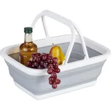 Relaxdays Faltkorb mit Henkel 15,5 x 38,5 x 28,5 cm grau/weiß