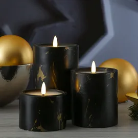 MARELIDA LED Kerze 8,5 cm schwarz
