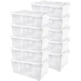 Alpfa 10er-Set Schuhboxen Kunststoffbox Klarsichtbox mit Belüftung je 37x26x13cm 10,0 Liter