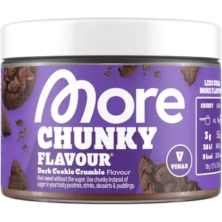 MORE Nutrition MORE Chunky Flavour, Dark Cookie Crumble, 170 g, vegan, Geschmackspulver zum Süßen, ohne viel Zucker und Kalorien, mit Inulin und Laktase