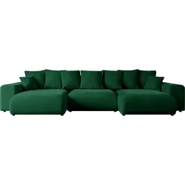 altdecor Ecksofa U-Form mit Schlaffunktion 3-Sitzer Grün