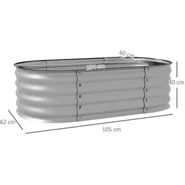 Outsunny Hochbeet 105 x 62 x 30 cm Silber