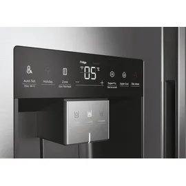 Haier SBS SERIE 5 HSW59F18DIMM Kühl-Gefrierkombination/Total No Frost/Smart hOn-App/HumidityZone/XXL Nutzinhalt/Leise nur 36 db(A) / Edelstahl