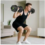 furnicato Hantel Hantelset verstellbar 25 KG Kurzhantel Set Kurzhanteln Langh grün