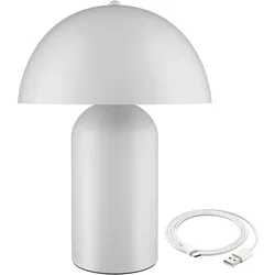 TECTAKE Kleine Retro-Tischlampe Kade, dimmbar - weiß