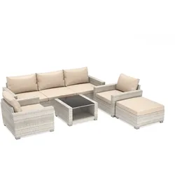 OUTFLEXX Gartenlounge, Stahlrahmen, pflegeleicht, witterungsbeständig, inklusive Kissen