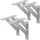 ML-Design 4 Stück Regalhalterung 180x180 mm, Silber, Aluminium, Schwebende Regalhalterungen, Regalwinkel, Regalbodenträger Regalträger Regal-Konsole