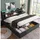 Okwish Polsterbett 140×190cm mit Bettkasten und USB Ladefunktion Funktionbett ohne Matratze