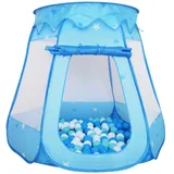 Relaxdays Bällebad Polyester Blau mit 100 Bällen 95 cm x 118 cm x 118 cm