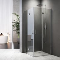 90x120 Duschkabine Drehfalttür 120x90 Falttür Eckeinstieg Drehfalttür 180° Dusche Duschabtrennung 6mm NANO Glas Höhe 195cm