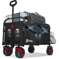 Sekey Bollerwagen Faltbar XXL 200KG 155L, Breite Blasformräder Speziell