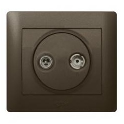Abdeckung Antennen-Steckdose 2-Loch TV-R System Legrand Galea dark bronze