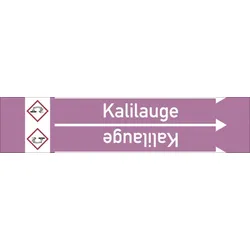 Rohrleitungskennzeichen Kalilauge - 33000x90 mm Folie selbstklebend