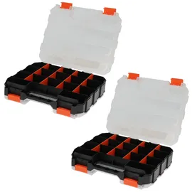 Mojawo Aufbewahrungsbox 32 x 27 x 8 cm 2-tlg. Schwarz/Transparent