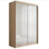 altdecor Schiebetürenschrank 120 x 215 x 61 cm Sonoma/Weiß