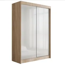 altdecor Schiebetürenschrank 120 x 215 x 61 cm Sonoma/Weiß