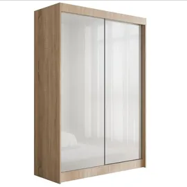 altdecor Schiebetürenschrank 120 x 215 x 61 cm Sonoma/Weiß