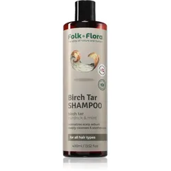 Folk & Flora Birch Tar tiefenwirksames Reinigungsshampoo für trockene und juckende Haut 400 ml
