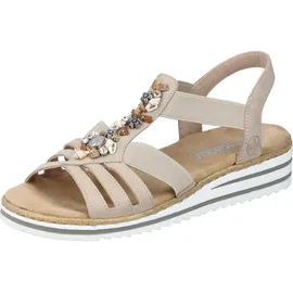 Rieker Damen V0649 Sandale, beige, 38