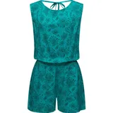 Ragwear Jumpsuit Zella schicker, kurzer Damen Overall mit floralem Print blau L (40)