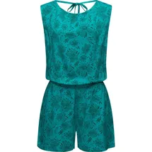 Ragwear Jumpsuit Zella schicker, kurzer Damen Overall mit floralem Print blau L (40)