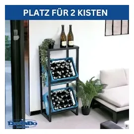 DanDiBo Ambiente DanDiBo Getränkekistenregal 2 Kisten mit Ablage Schmal Metall Stehend 96541 Getränkekistenhalter 100 cm Getränkekistenständer Flaschenkistenregal