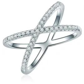 Lulu & Jane Ring Sterling Silber Zirkonia in silber | Gr.: 52