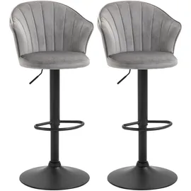 Homcom Barhocker 51,5 x 57,5 x 93-114,5 cm Grau