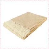 fair de luxe Wolldecke Plaid 100 x 100 cm Beige
