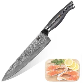 WolfCut - Damaskus Chefmesser 20 cm 67 Lagigen Damaszener Stahl mit Geschenkbox