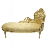 demotex gmbh Casa Padrino Barock Chaiselongue "King" Gold Muster / Gold - Möbel Antik Stil