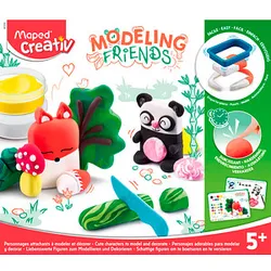 maped Knete MODELING FRIENDS farbsortiert, 5 Farben 4x 18,0 g und 1x 31,0 g & Zubehör