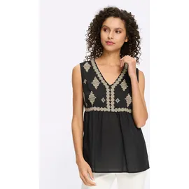 Heine Blusentop beige/schwarz 36
