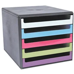 M und M Schubladenbox mit schwarzer Hülle mehrfarbig, 28.5x26.5x35.7 cm