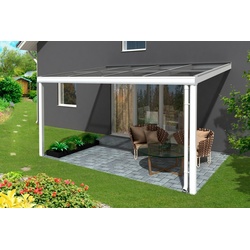 Skanholz Terrassendach Modena, BxT: 434×257 cm, 434 cm Breite, verschiedene Tiefe weiß 434 cm x 257 cm