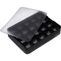Lurch ICE FORMER Premium Eisbereiter aus Silikon mit Deckel für 20 Eiswürfel in der Größe 3cm, Schwarz, Würfel