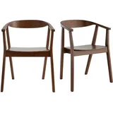 Skandinavische Stühle aus dunklem Holz (2er-Set) BAHIA