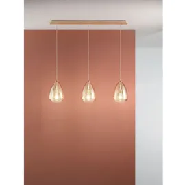 Fabas Luce Britton Pendelleuchte 3-flammig, Amber