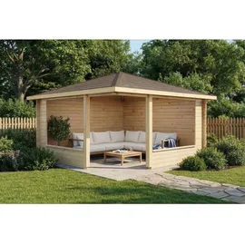 Alpholz Gartenhaus Maik-40 Spitzdach Unbehandelt 425 cm x 425 cm