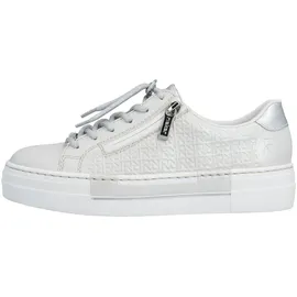 Rieker N4960 Damen Plateau-Sneaker Silber/Weiß 39