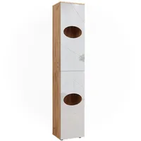 Vicco Wäscheschrank Irma Goldkraft Eiche/Weiß Hochglanz, 37.2 x 192