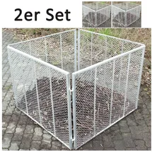 Trutzholm 2x Komposter 100x100x80 cm Metallkomposter aus Streckmetall Feuerverzinkt