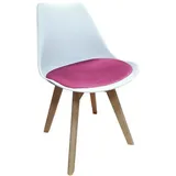 Hti-Living Esszimmerstuhl Samt Atlanta weiß/pink